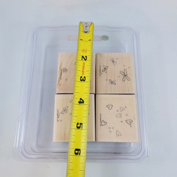 Wood Stamp Set Stampin’ Up! Sprinkles Background Butterfly Heart Flower Paper - Picture 6 of 7